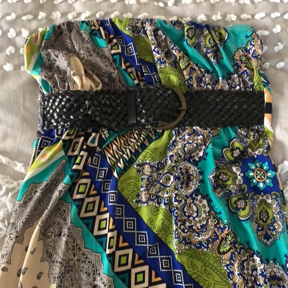 Colorful Strapless Maxi Dress w/ Half Belt - SM - Picture 3 of 8